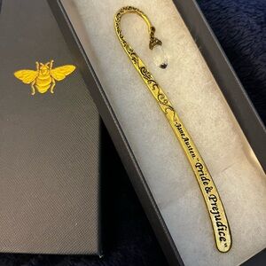 Jane Austen Pride & Prejudice Quote Gold Crystal Bookmark Gift